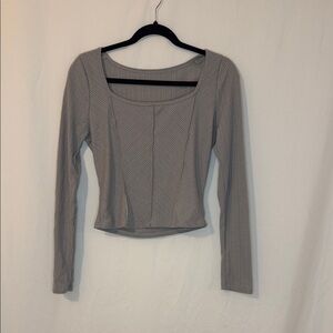 Gray Long Sleeve Women's Top